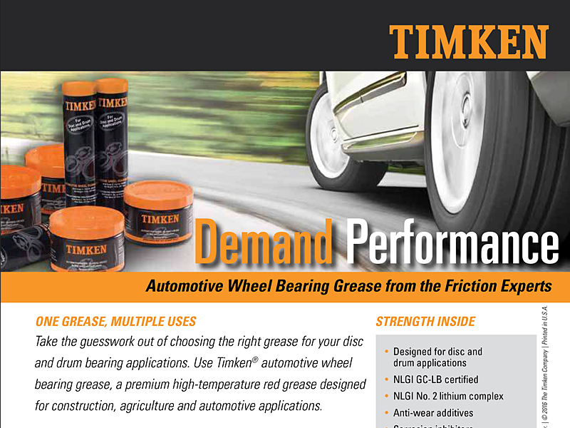 AUTOMOTIVE WHEEL BEARING GREASE FOR DISC AND DRUM BEARING APPLICATIONS